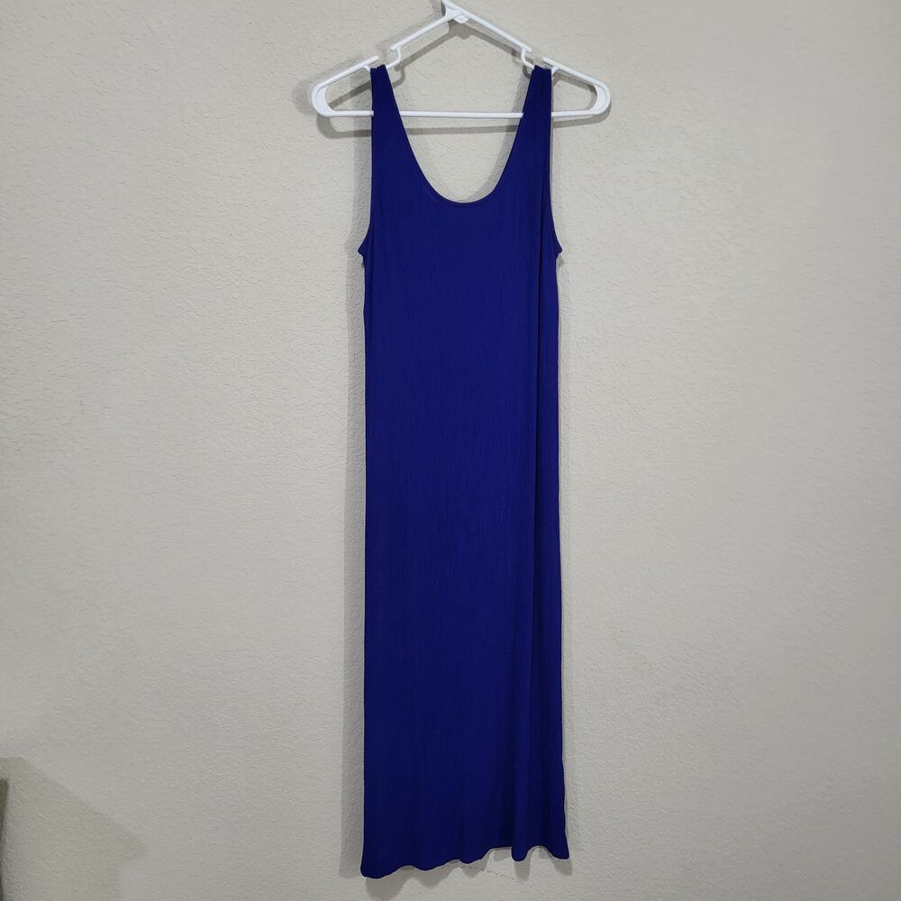 K Studio Dress Womens Small Blue Sleeveless Midi Summer Casual Resort Minimalist